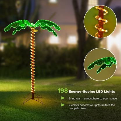 5 Feet LED Pre-lit Palm Tree Decor, Green Holiday Decor at Gallery Canada