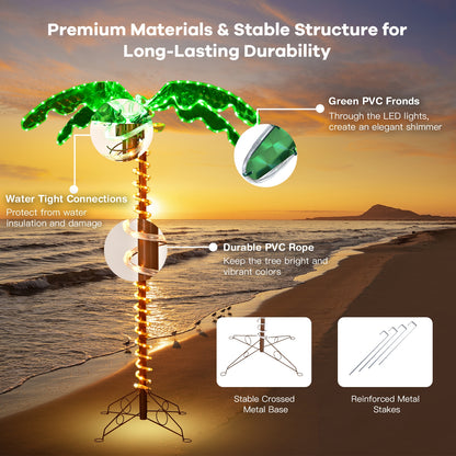 5 Feet LED Pre-lit Palm Tree Decor, Green Holiday Decor at Gallery Canada