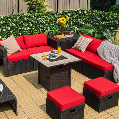 30 Inch Square Propane Gas Fire Pit Table, Ceramic Tabletop, Gray Fire Pit Tables at Gallery Canada