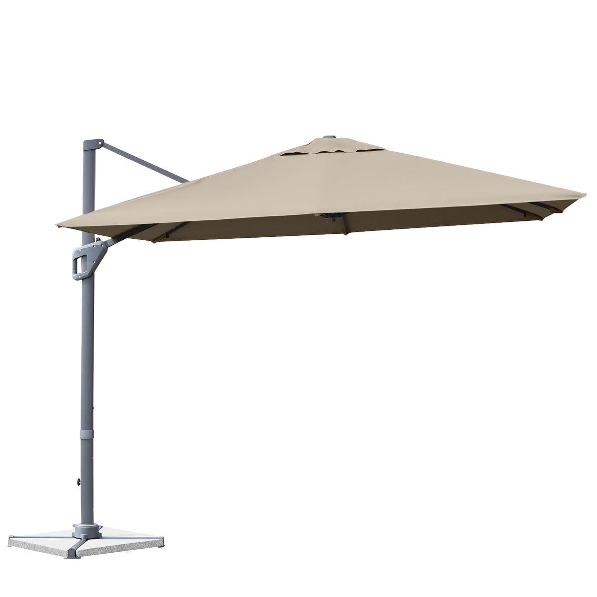 10x10 Feet Patio Cantilever Umbrella, Aluminum 360-Degree Rotation Tilt, Coffee Outdoor Umbrellas at Gallery Canada