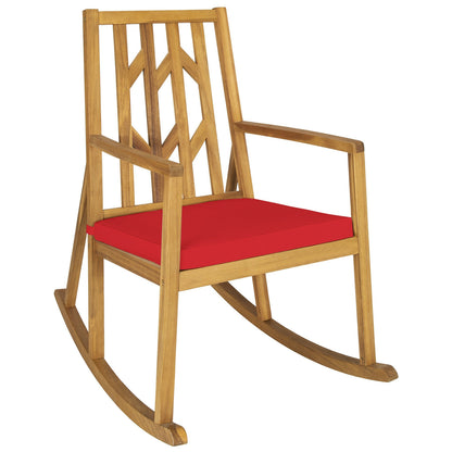 Acacia Wood Rocking Chair Sofa With Armrest And Cushion, Red Patio Rocking Chairs & Gliders at Gallery Canada