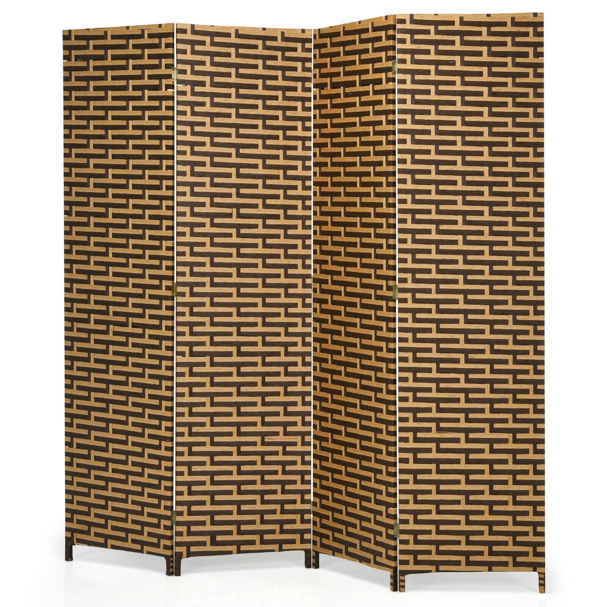 4 Panel Folding Privacy Partition, Room Divider, Rustproof Hinge, Yellow Room Dividers at Gallery Canada