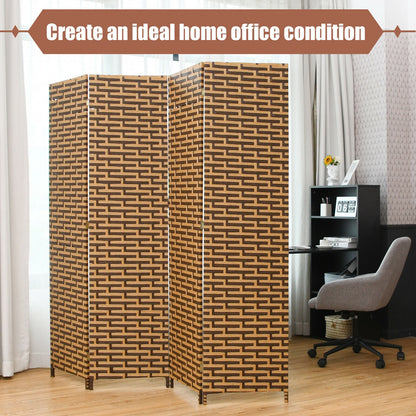 4 Panel Folding Privacy Partition, Room Divider, Rustproof Hinge, Yellow Room Dividers at Gallery Canada