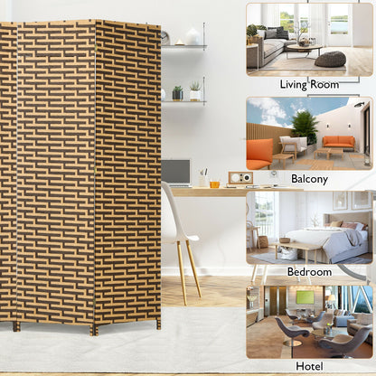 4 Panel Folding Privacy Partition, Room Divider, Rustproof Hinge, Yellow Room Dividers at Gallery Canada
