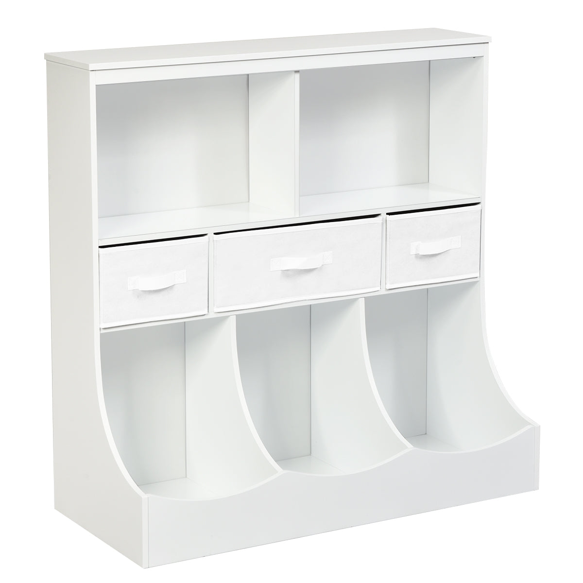 Freestanding Cubby Bin Storage Organizer, 3 Baskets, White Kids Storage at Gallery Canada