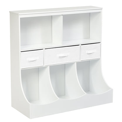 Freestanding Cubby Bin Storage Organizer, 3 Baskets, White Kids Storage at Gallery Canada