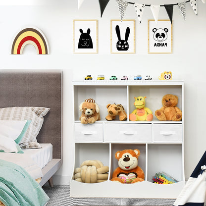 Freestanding Cubby Bin Storage Organizer, 3 Baskets, White Kids Storage at Gallery Canada
