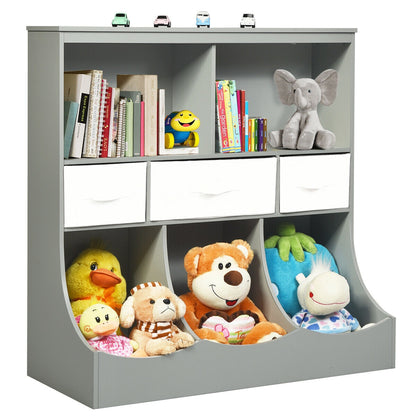 Freestanding Combo Cubby Bin Storage Organizer, 3 Baskets, Gray Kids Storage at Gallery Canada
