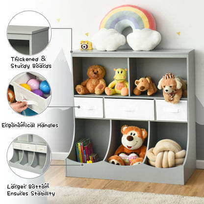Freestanding Combo Cubby Bin Storage Organizer, 3 Baskets, Gray Kids Storage at Gallery Canada