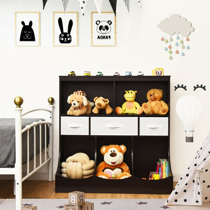 Freestanding Cubby Bin Storage Organizer, 3 Baskets, Brown Kids Storage at Gallery Canada