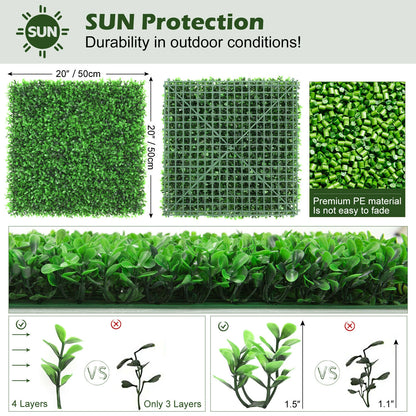 12 Pieces Artificial Peanut Leaf Hedges Panels, Green Decorative Fencing & Flooring at Gallery Canada