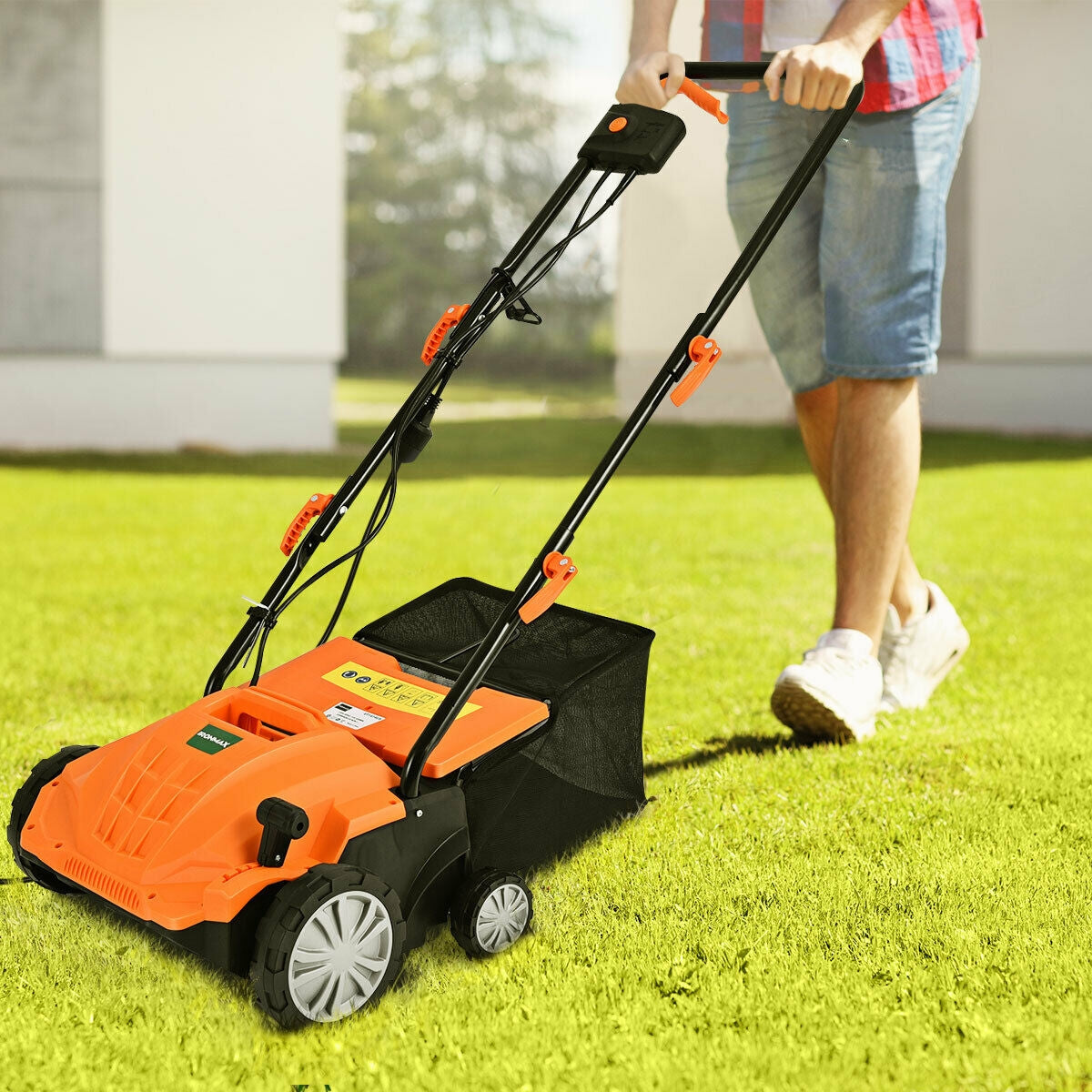 13 Inch 12 Amp Electric Scarifier, Collection Bag, Removable Blades, Orange Lawn Care Tools at Gallery Canada