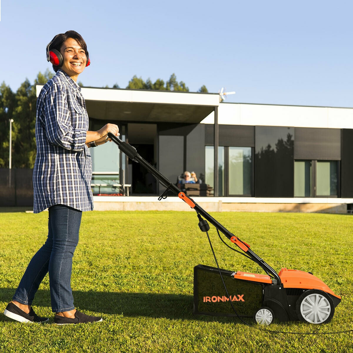 13 Inch 12 Amp Electric Scarifier, Collection Bag, Removable Blades, Orange Lawn Care Tools at Gallery Canada