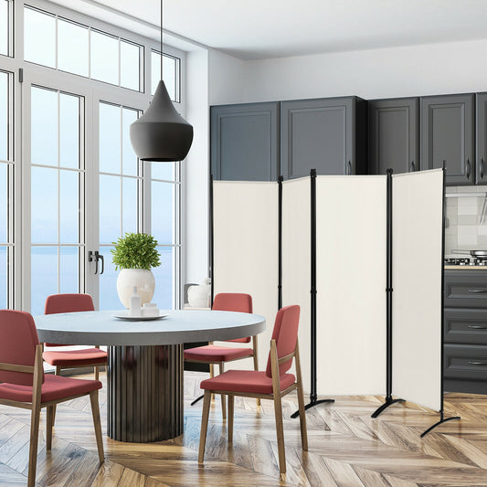 4-Panel Room Divider, Steel Frame, White Room Dividers White at Gallery Canada