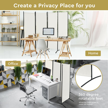 4-Panel Room Divider, Steel Frame, White Room Dividers at Gallery Canada