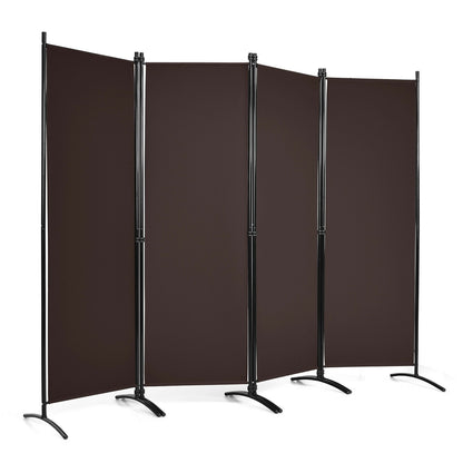 4-Panel Room Divider, Steel Frame, Brown Room Dividers at Gallery Canada