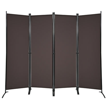 4-Panel Room Divider, Steel Frame, Brown Room Dividers Brown at Gallery Canada