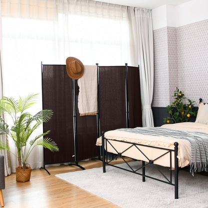 4-Panel Room Divider, Steel Frame, Brown Room Dividers at Gallery Canada