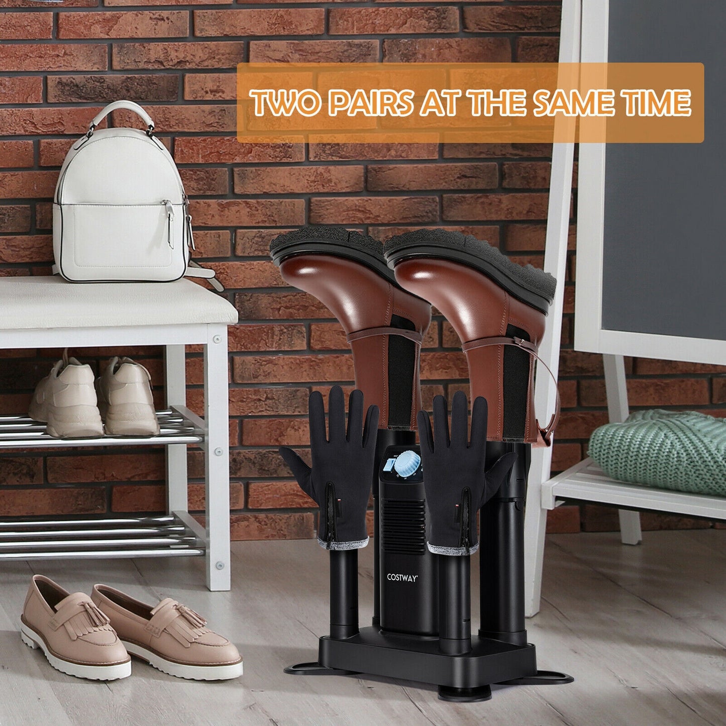 Electric Shoe Boot Dryer, 4 Shoes, 180 Mins Timer, Ozone Disinfection, Black Dryers at Gallery Canada