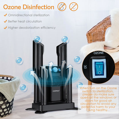 Electric Shoe Boot Dryer, 4 Shoes, 180 Mins Timer, Ozone Disinfection, Black Dryers at Gallery Canada