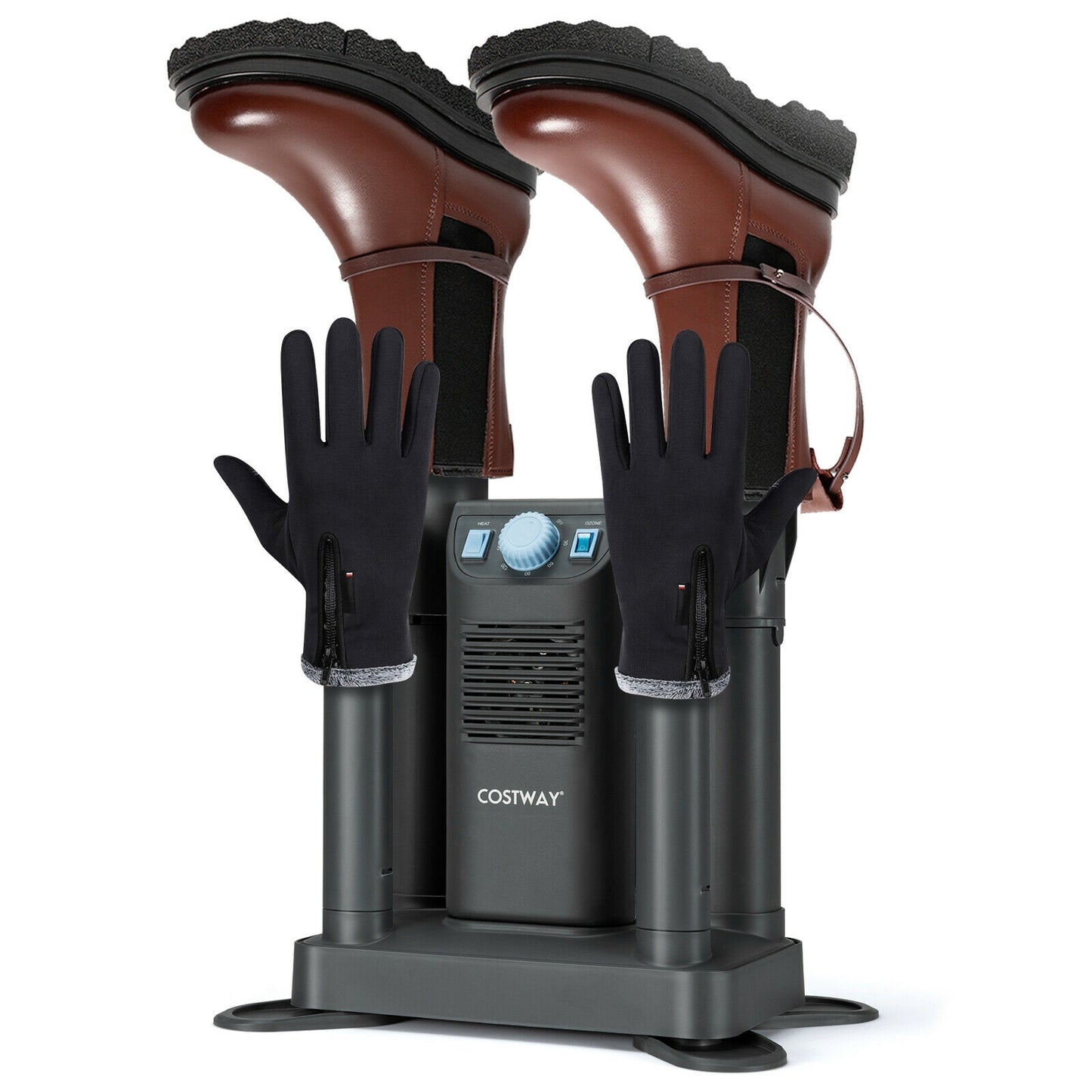 Electric Shoe Boot Dryer, 4 Shoes, 180 Mins Timer, Ozone Disinfection, Gray Dryers at Gallery Canada