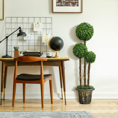 4 Feet Artificial UV Resistant Topiary Triple Ball Tree Plant, Green Faux Plants at Gallery Canada
