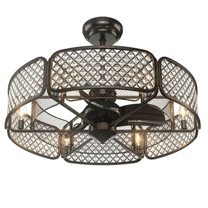 30 Inch Ceiling Fan With Light, Crystal Lampshade, Brown Ceiling Fans at Gallery Canada