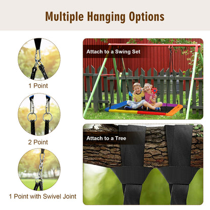 60 Inch Platform Tree Swing, 2 Hanging Straps, Multicolor Swing & Playsets at Gallery Canada