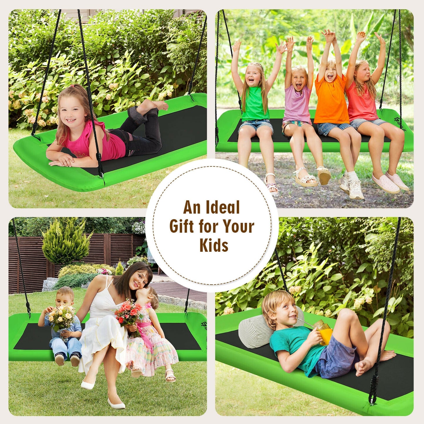 60 Inch Platform Tree Swing, Outdoor, Green Swing & Playsets at Gallery Canada
