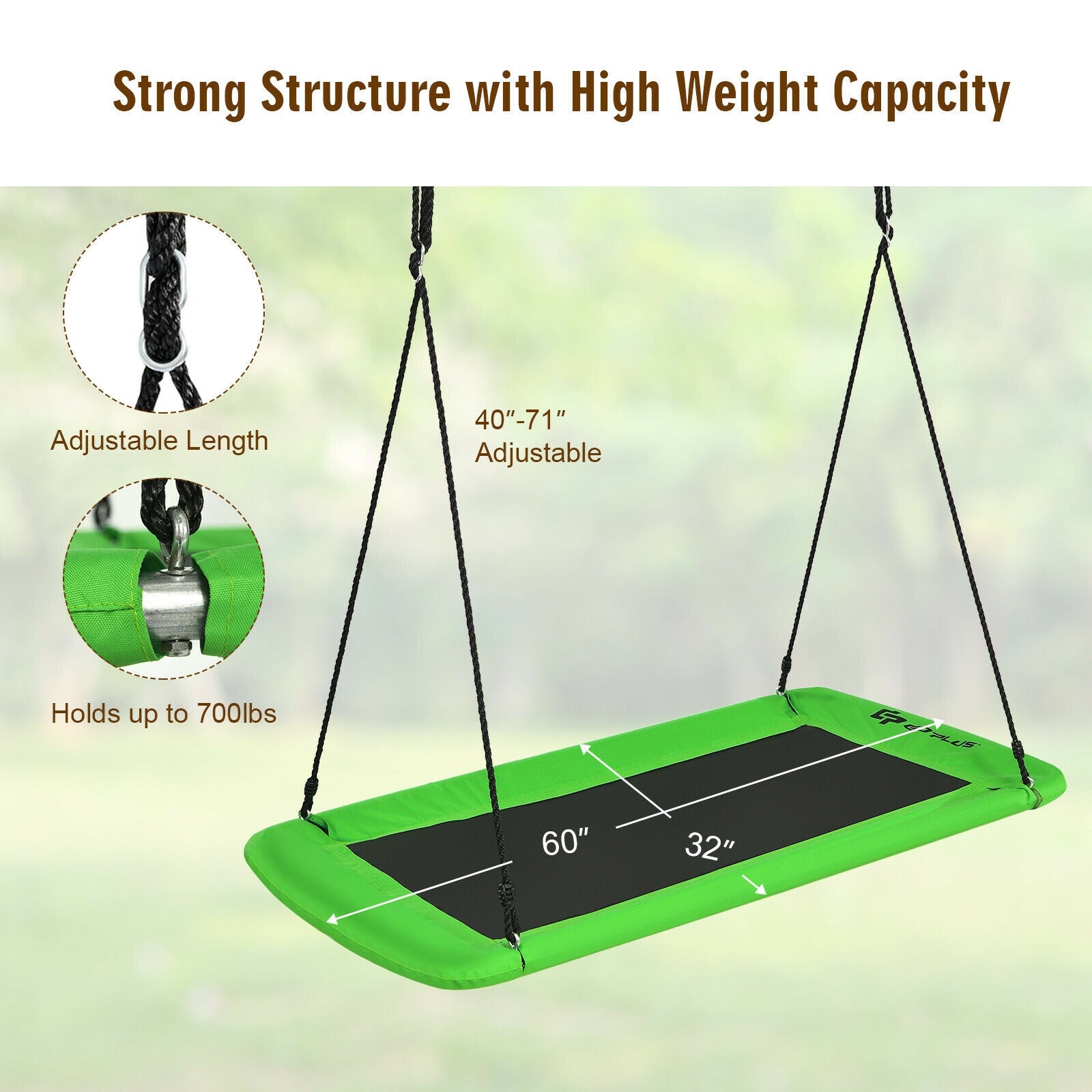 60 Inch Platform Tree Swing, Outdoor, Green Swing & Playsets at Gallery Canada