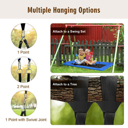 60 Inch Platform Tree Swing With 2 Hanging Straps, Blue Swing & Playsets at Gallery Canada