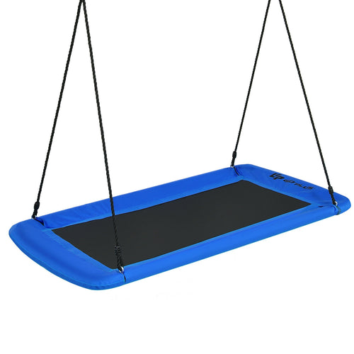 60 Inch Platform Tree Swing With 2 Hanging Straps, Blue
