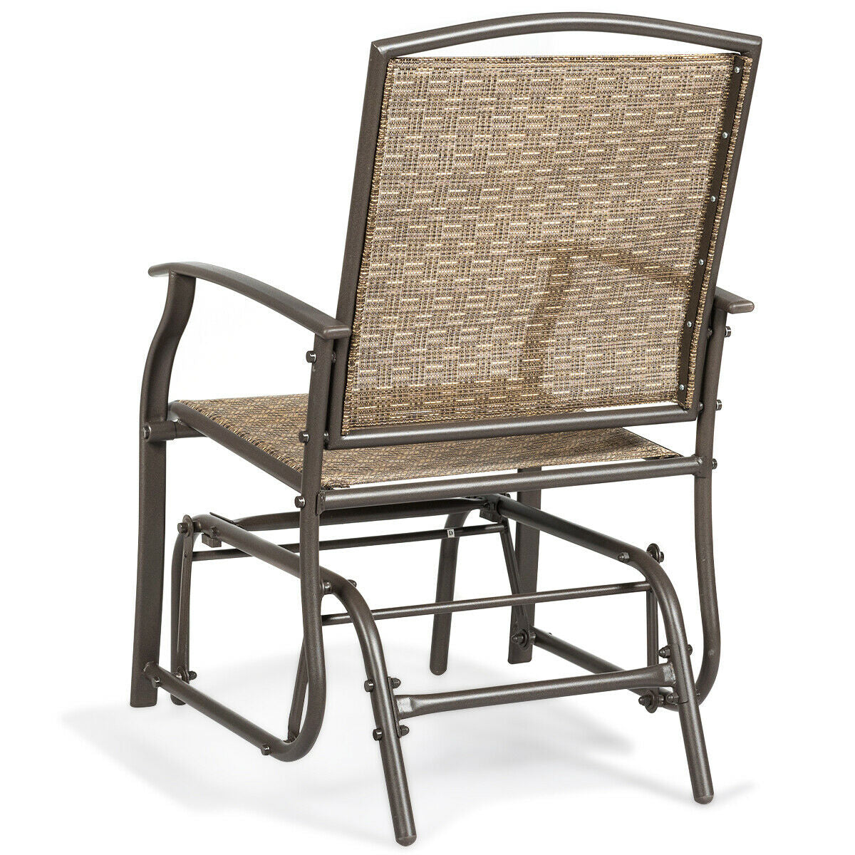 Steel Frame Single Glider Chair, Brown Patio Rocking Chairs & Gliders at Gallery Canada