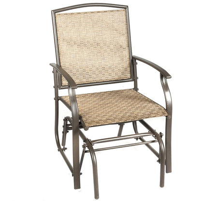 Steel Frame Single Glider Chair, Brown Patio Rocking Chairs & Gliders Brown at Gallery Canada
