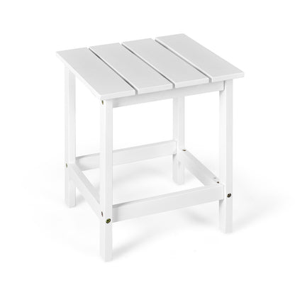 15 Inch Square Wooden Slat Coffee Table, White Patio Coffee Tables White at Gallery Canada