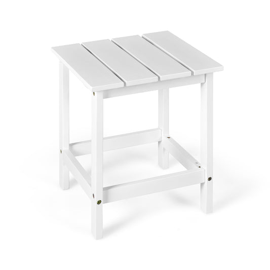 15 Inch Square Wooden Slat Coffee Table, White Patio Coffee Tables White at Gallery Canada
