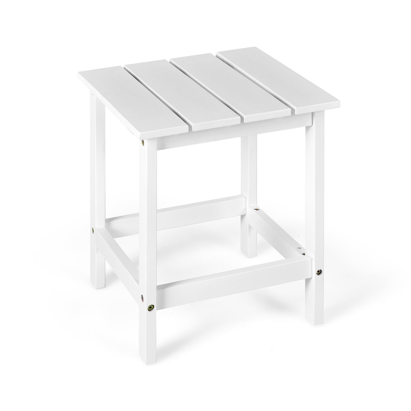 15 Inch Square Wooden Slat Coffee Table, White Patio Coffee Tables at Gallery Canada