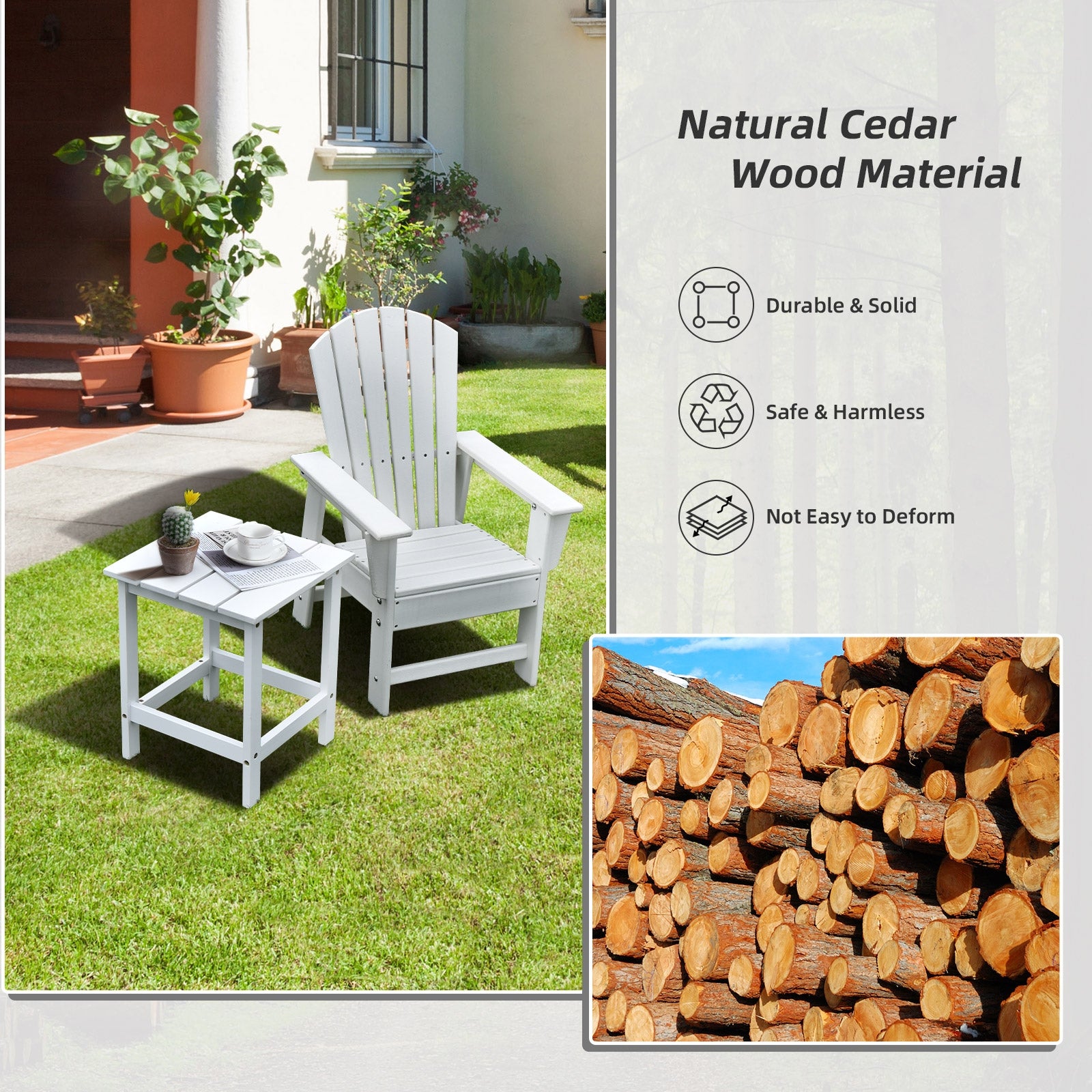 15 Inch Square Wooden Slat Coffee Table, White Patio Coffee Tables at Gallery Canada