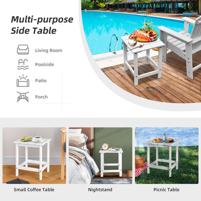 15 Inch Square Wooden Slat Coffee Table, White Patio Coffee Tables at Gallery Canada