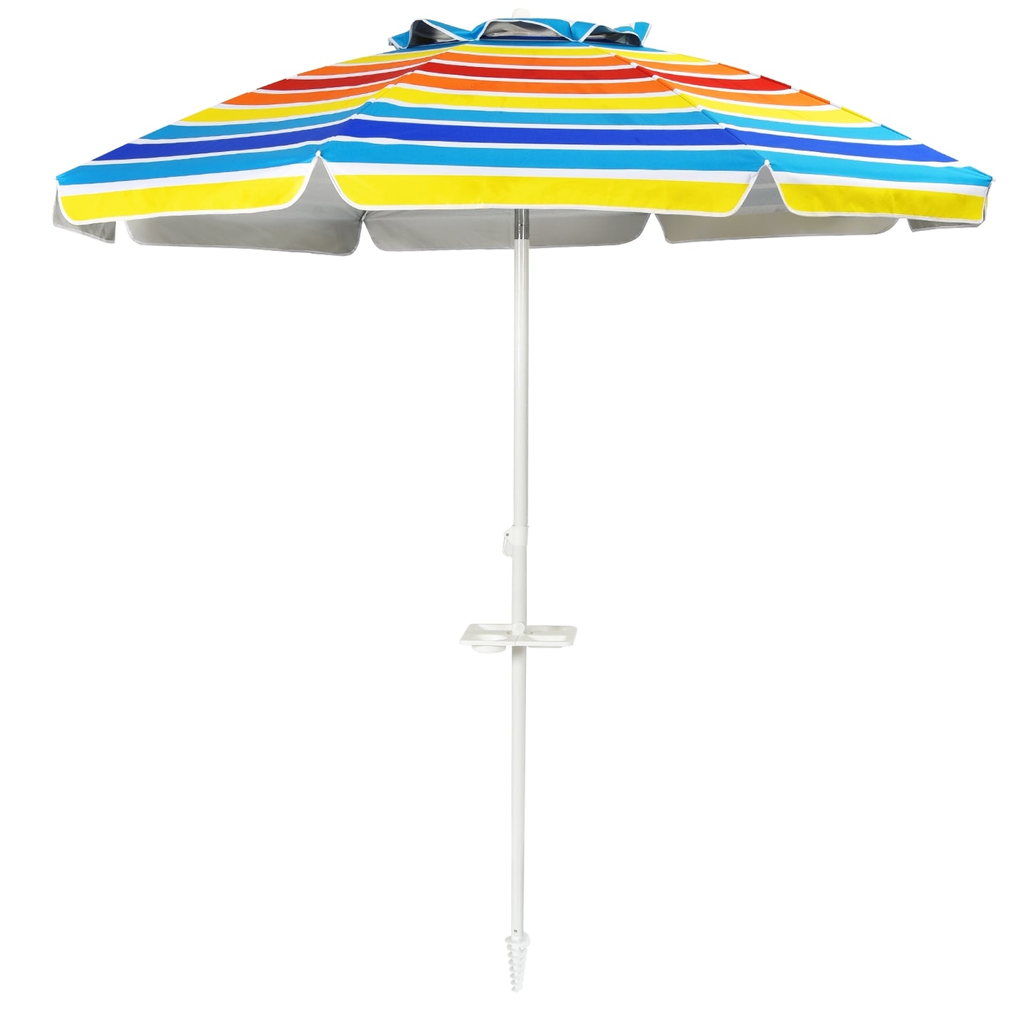 7.2 Feet Portable Beach Umbrella, Sand Anchor, Tilt Mechanism, Multicolor Outdoor Umbrellas Multicolor at Gallery Canada