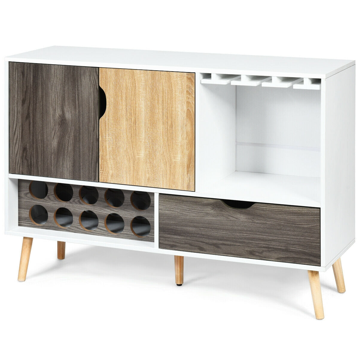 Mid-Century Buffet Sideboard, Wooden Storage Cabinet, White Sideboards Cabinets & Buffets at Gallery Canada
