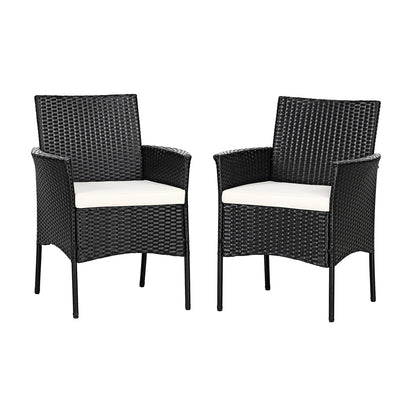 Patio Wicker Chairs, 2 Pieces, With Cozy Seat Cushions, Black Patio Dining Chairs at Gallery Canada