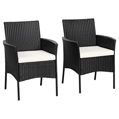 Patio Wicker Chairs, 2 Pieces, With Cozy Seat Cushions, Black Patio Dining Chairs at Gallery Canada