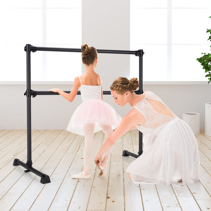 4 Feet Portable Double Freestanding Barre, Black Yoga Accessories at Gallery Canada