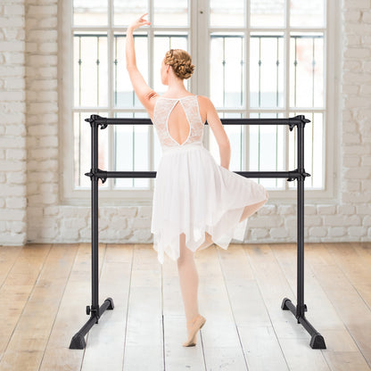 4 Feet Portable Double Freestanding Barre, Black Yoga Accessories at Gallery Canada