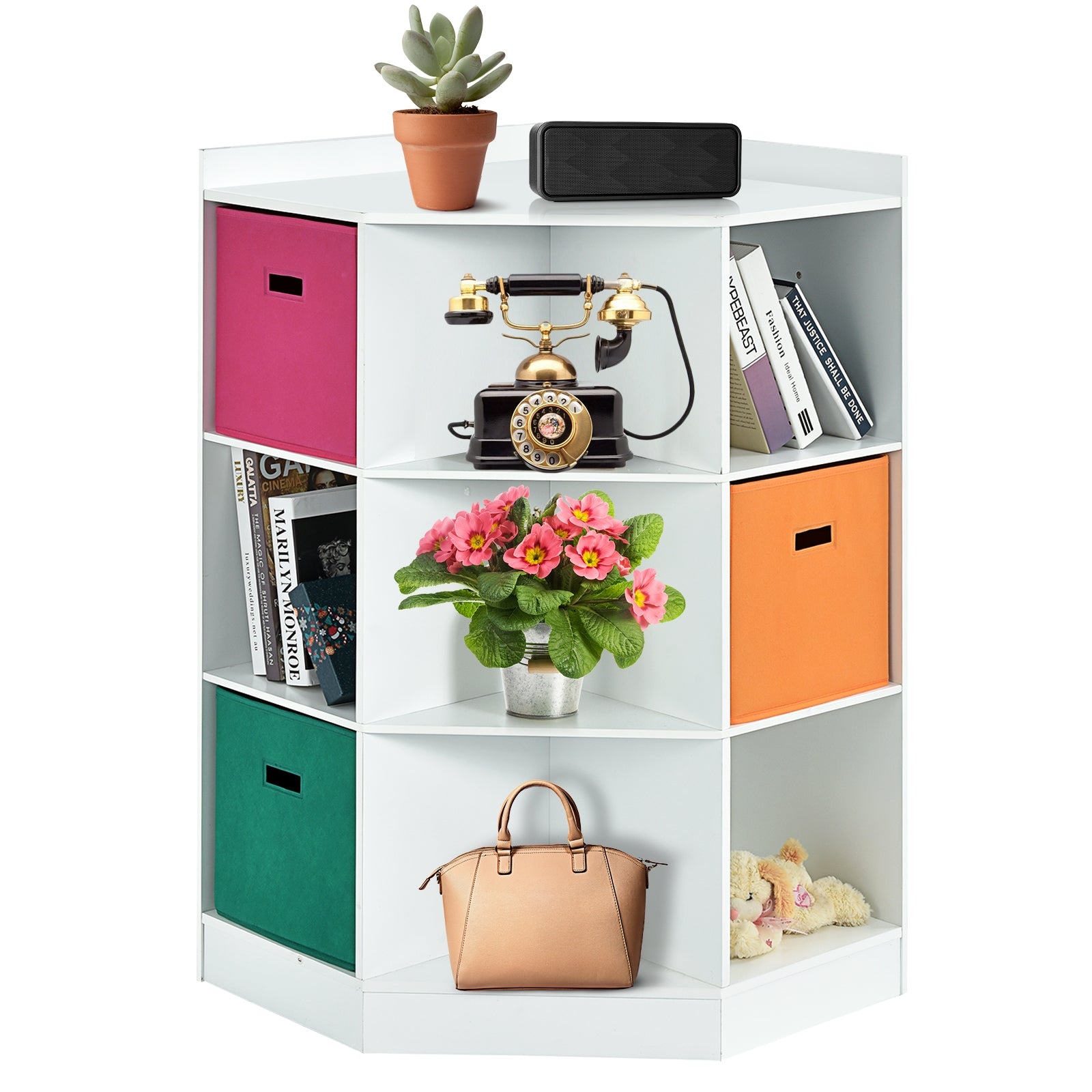 3-Tier 9-Cubby Kids Storage Shelf, White Kids Storage at Gallery Canada
