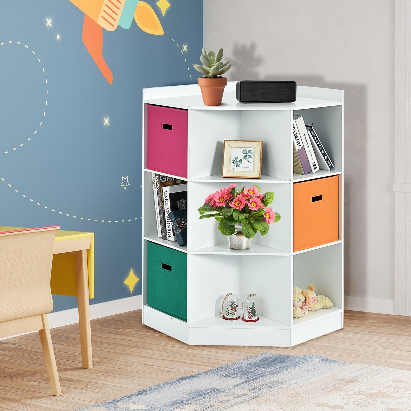 3-Tier 9-Cubby Kids Storage Shelf, White Kids Storage at Gallery Canada