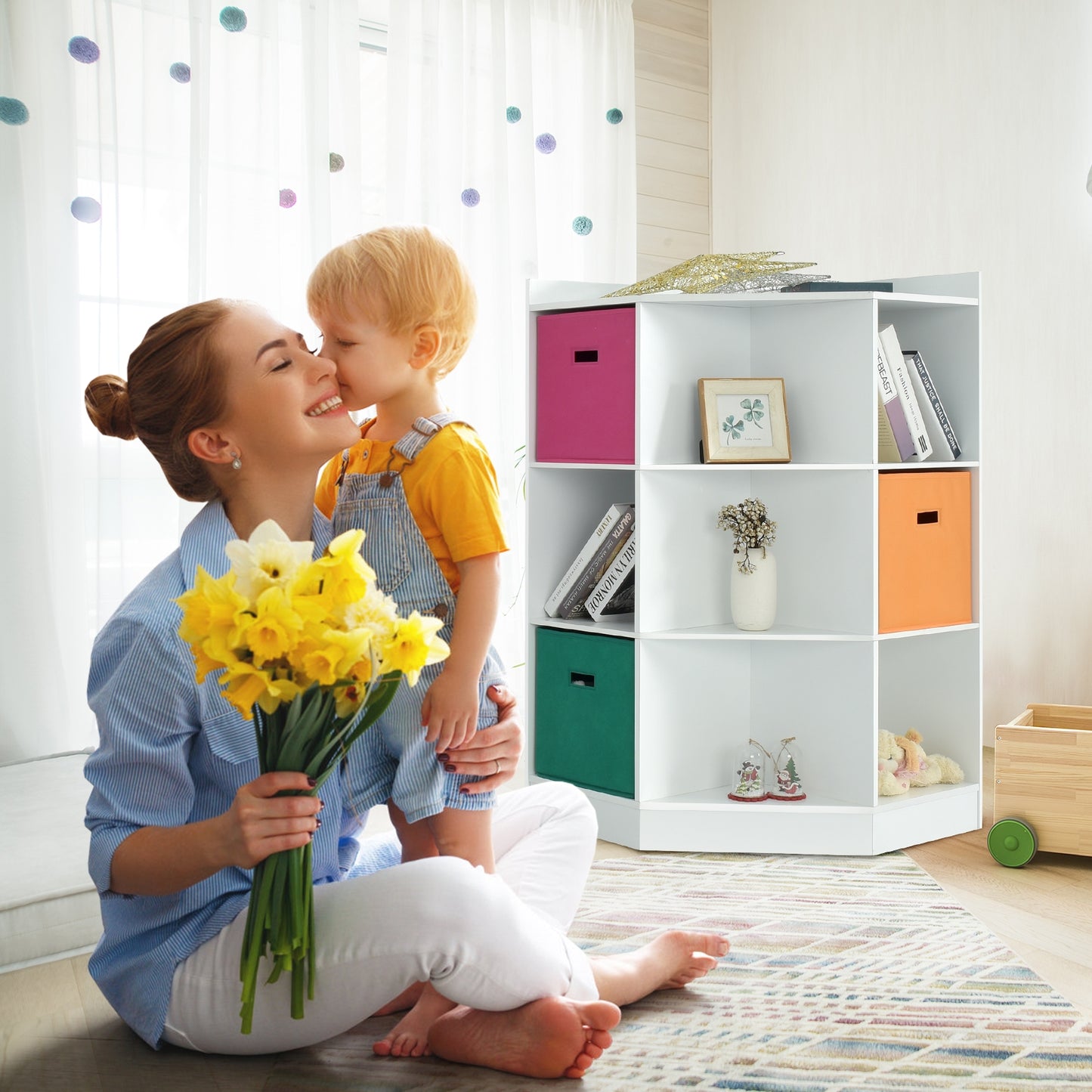 3-Tier 9-Cubby Kids Storage Shelf, White Kids Storage at Gallery Canada