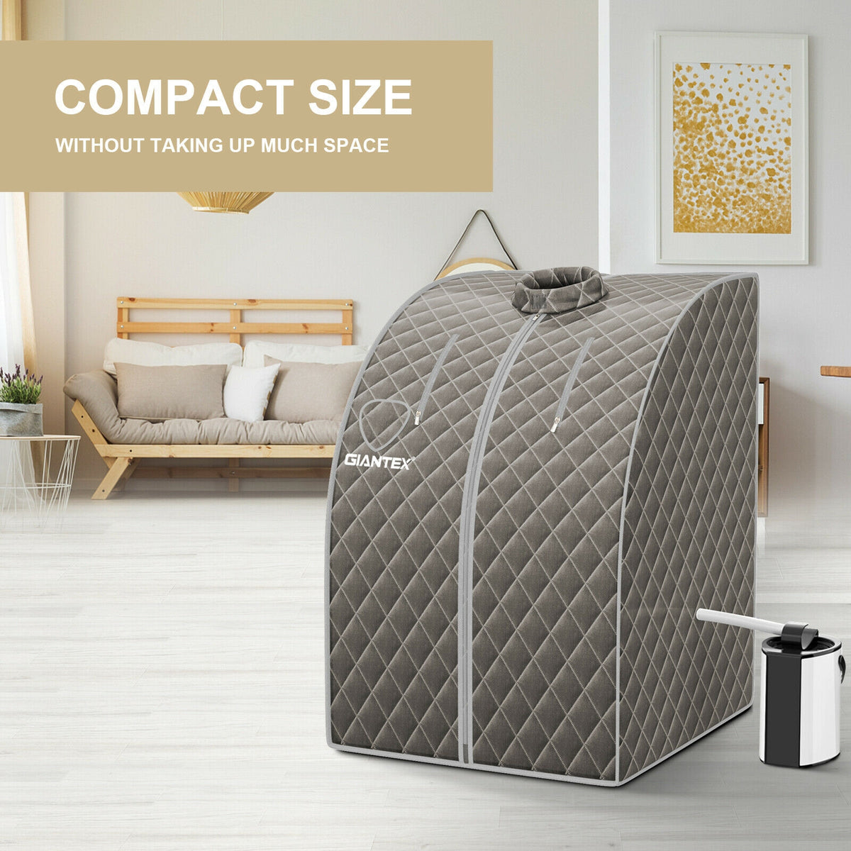 Portable Steam Sauna Spa, 3L Blast-Proof Steamer Chair, Gray Spa & Salon at Gallery Canada