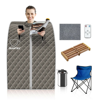 Portable Steam Sauna Spa, 3L Blast-Proof Steamer Chair, Gray Spa & Salon at Gallery Canada